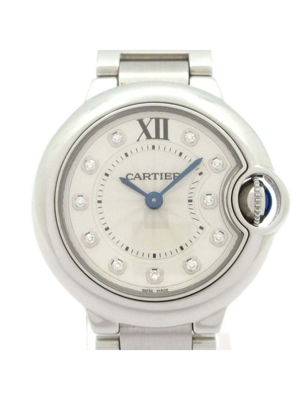 Cartier Watch Ballon Bleu SM SS Diamond Index Silver
